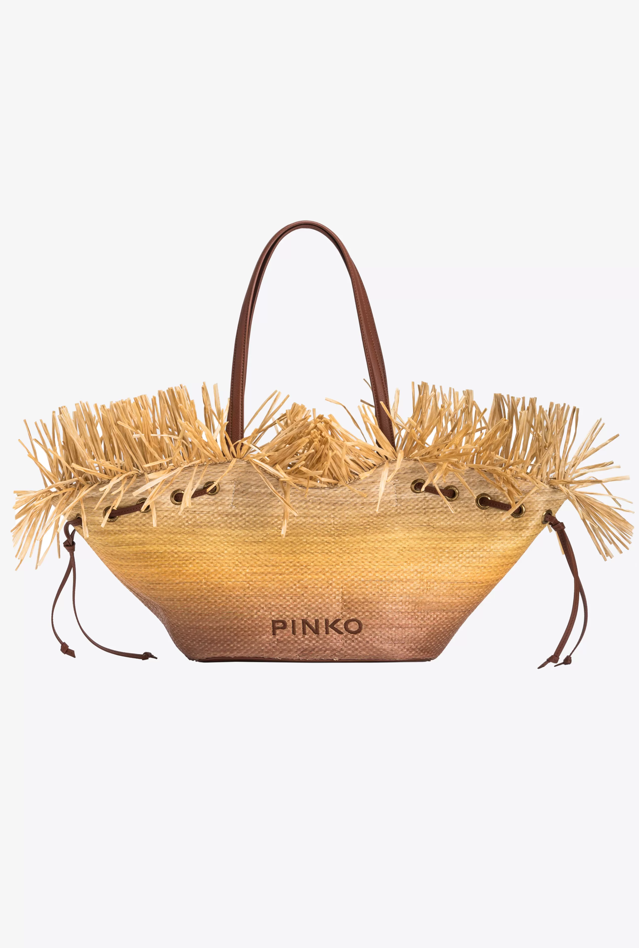 PINKO Torby zakupowe | Torebki do Ręki-Extra Pagoda Shopper Z Cieniowanej Rafii