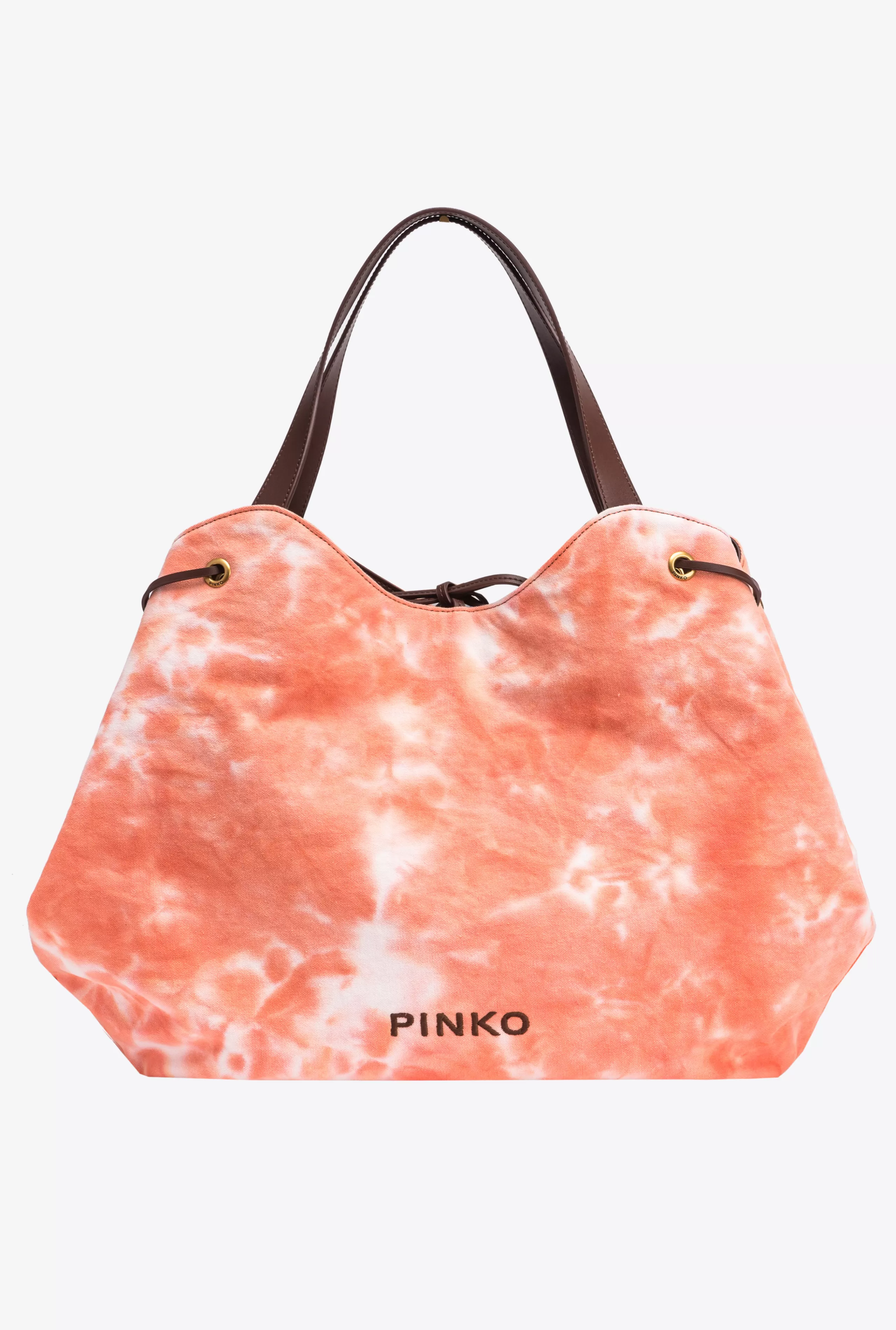 PINKO Torby zakupowe-Extra Pagoda Shopper Z Nieregularnie Barwionego Płótna