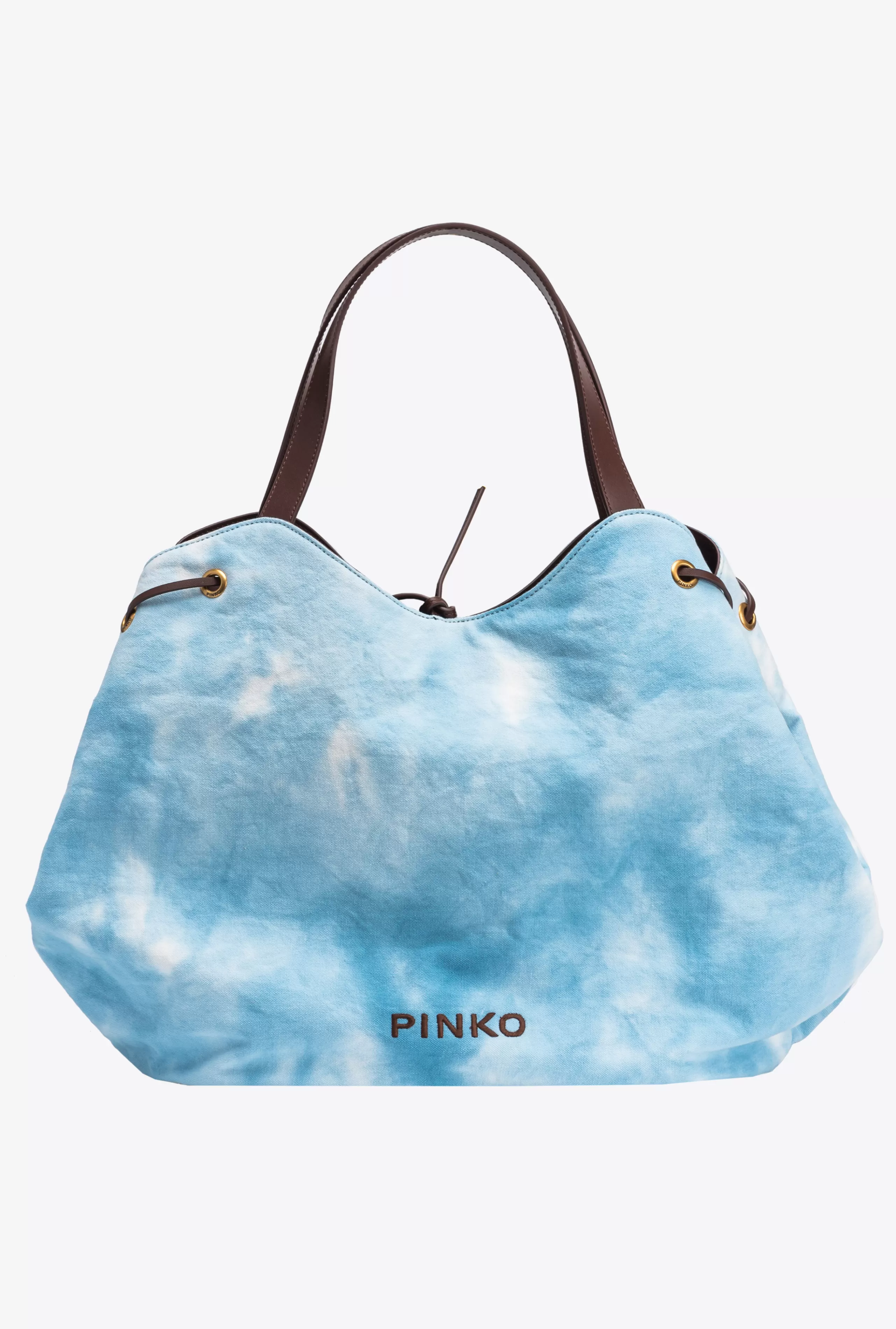 PINKO Torby zakupowe-Extra Pagoda Shopper Z Nieregularnie Barwionego Płótna