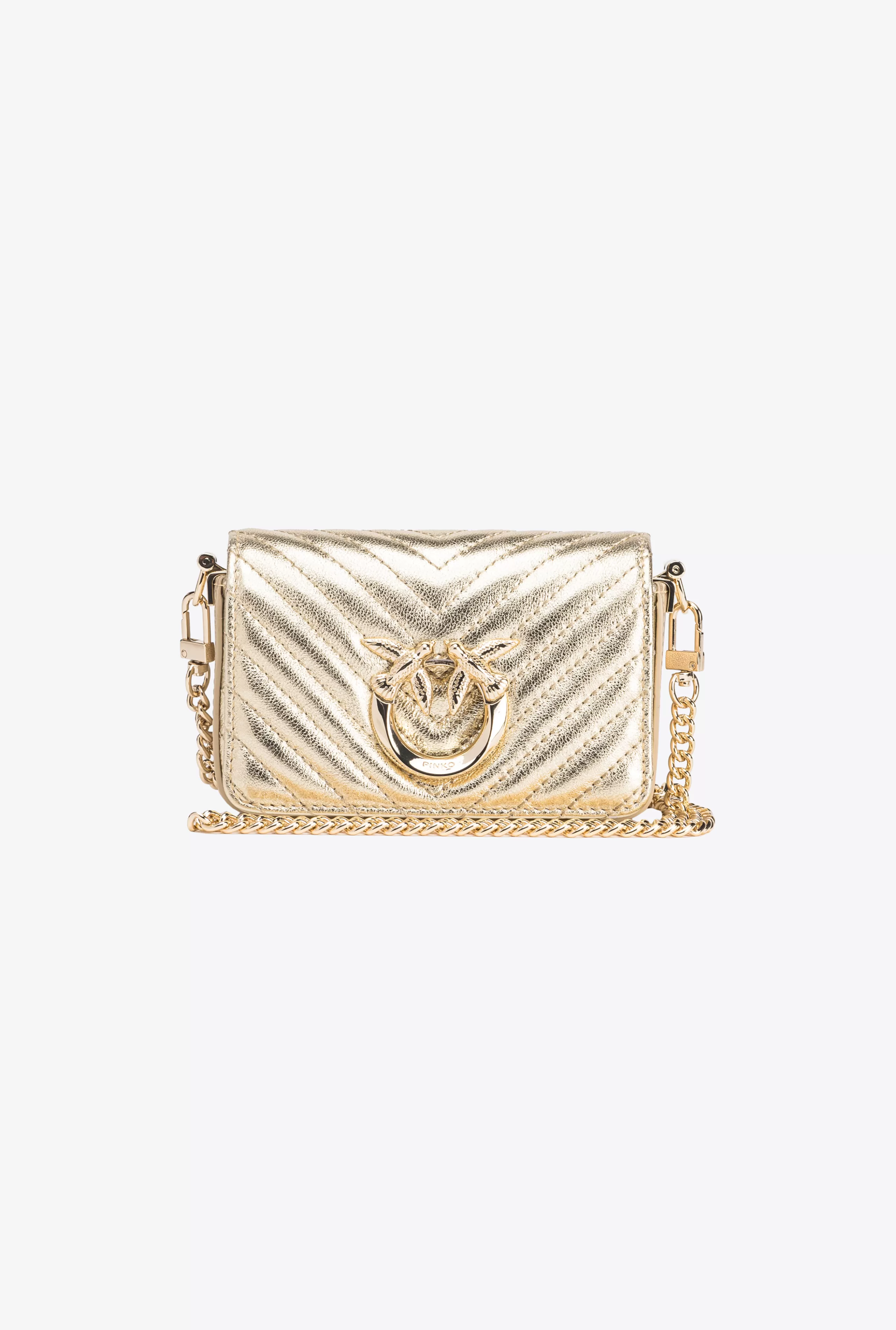 PINKO Galanteria skórzana | Love Bag Click-Micro Love Bag Click Metal Chevron