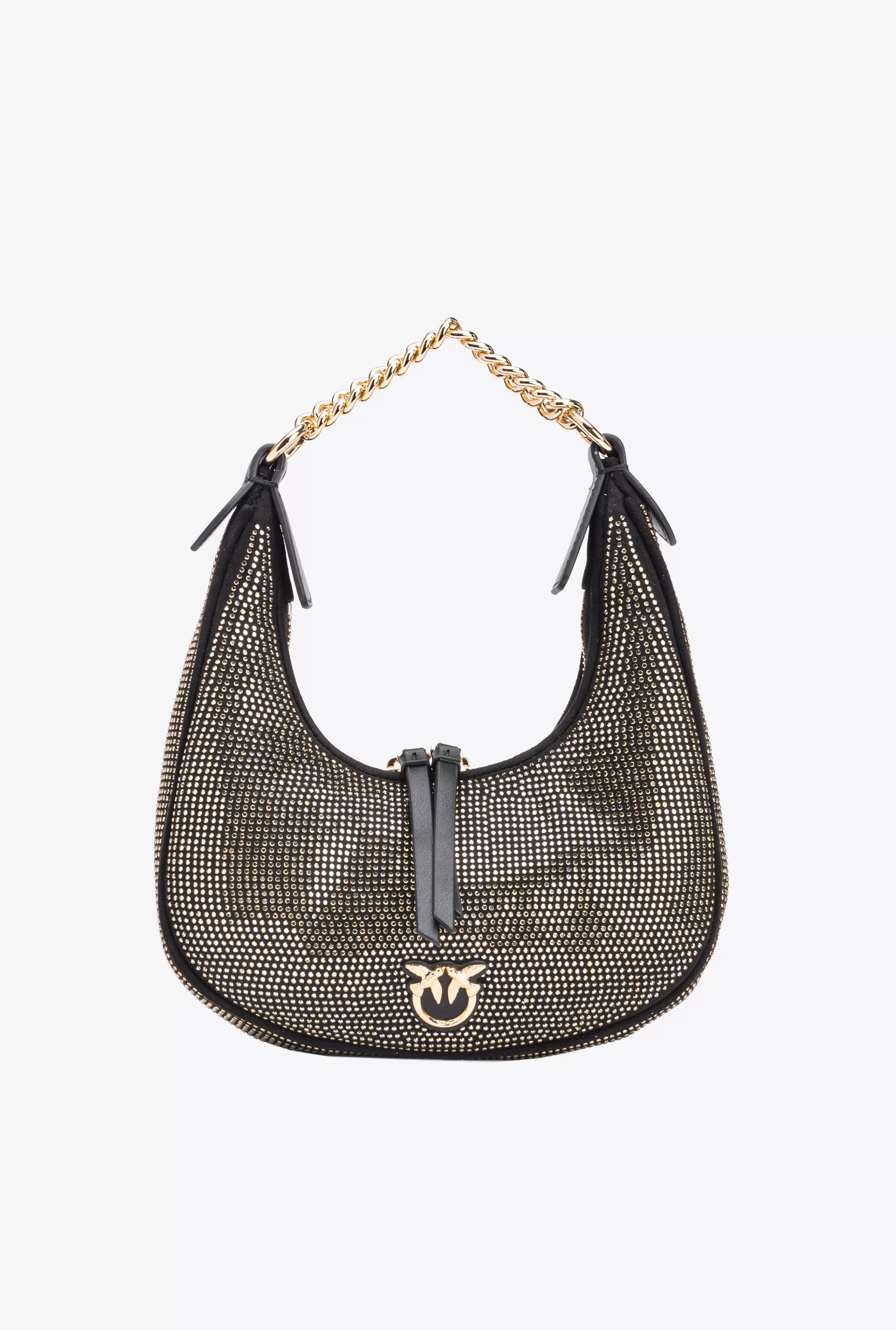 PINKO Torebki do Ręki | Torebki wieczorowe-Mini Brioche Bag Hobo Full Strass