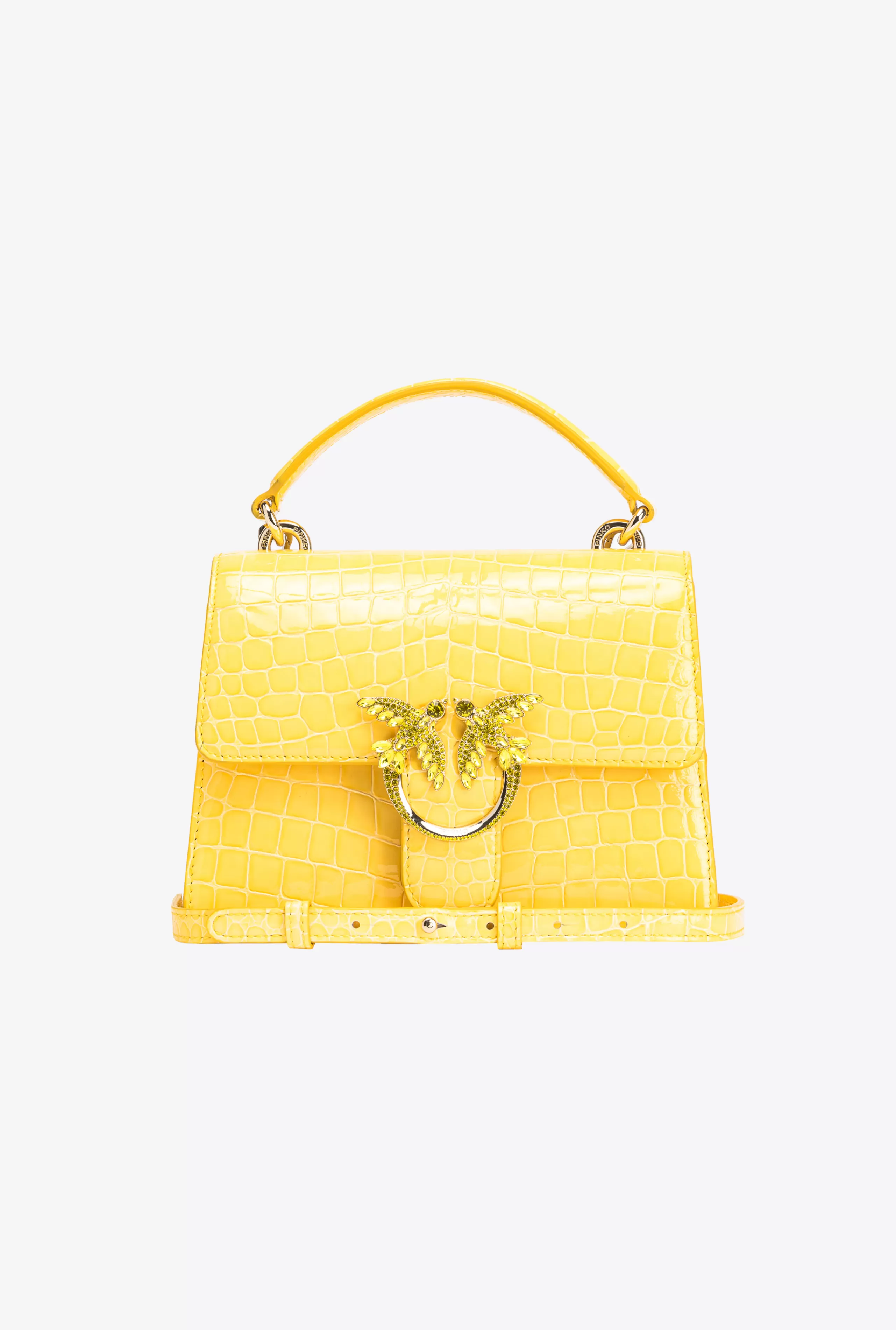 PINKO Torebki do Ręki | Torebki przewieszane przez ramię-Mini Love Bag One Top Handle Light Krokodyl Z Połyskiem Galleria