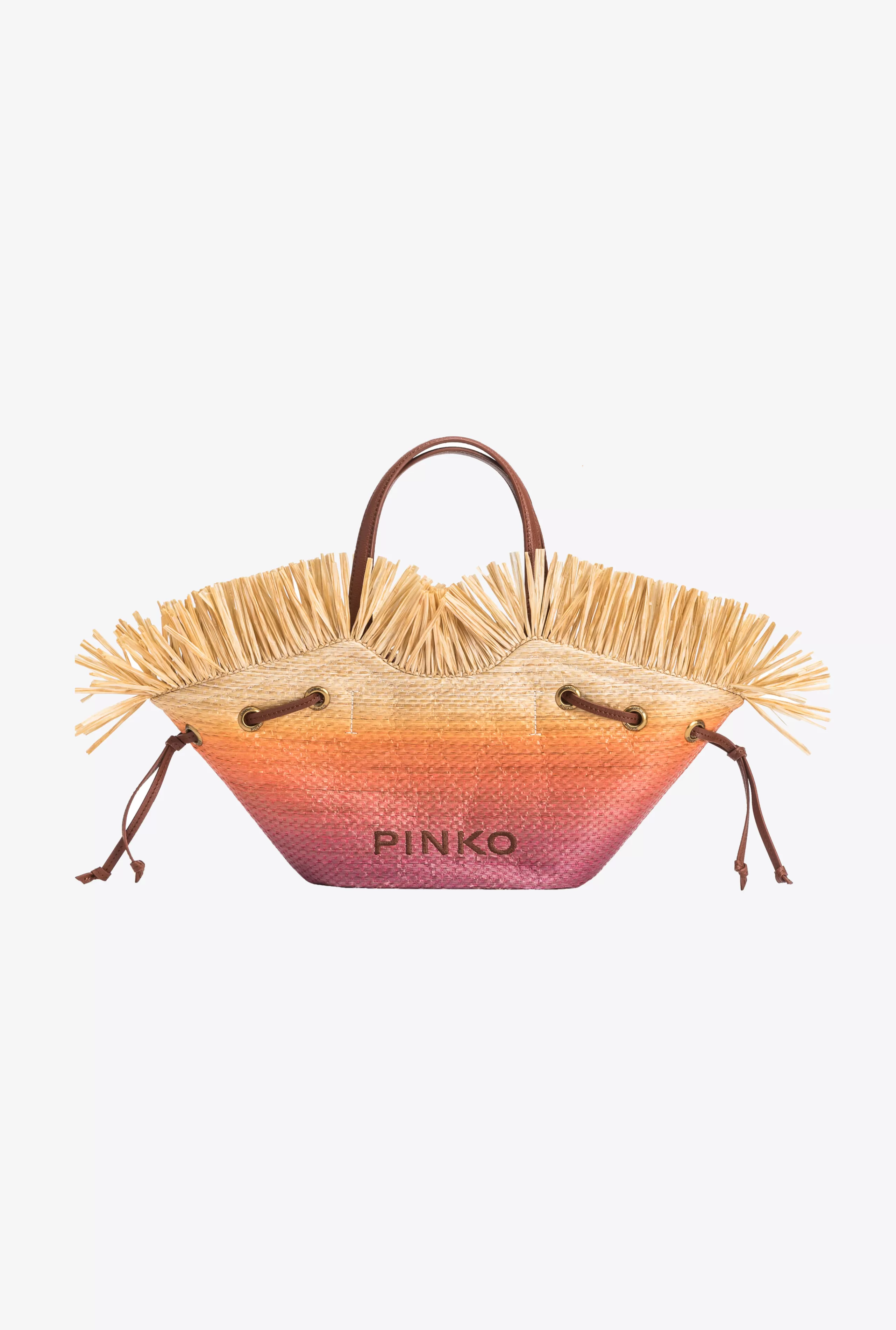 PINKO Torby zakupowe-Small Pagoda Shopper Z Cieniowanej Rafii