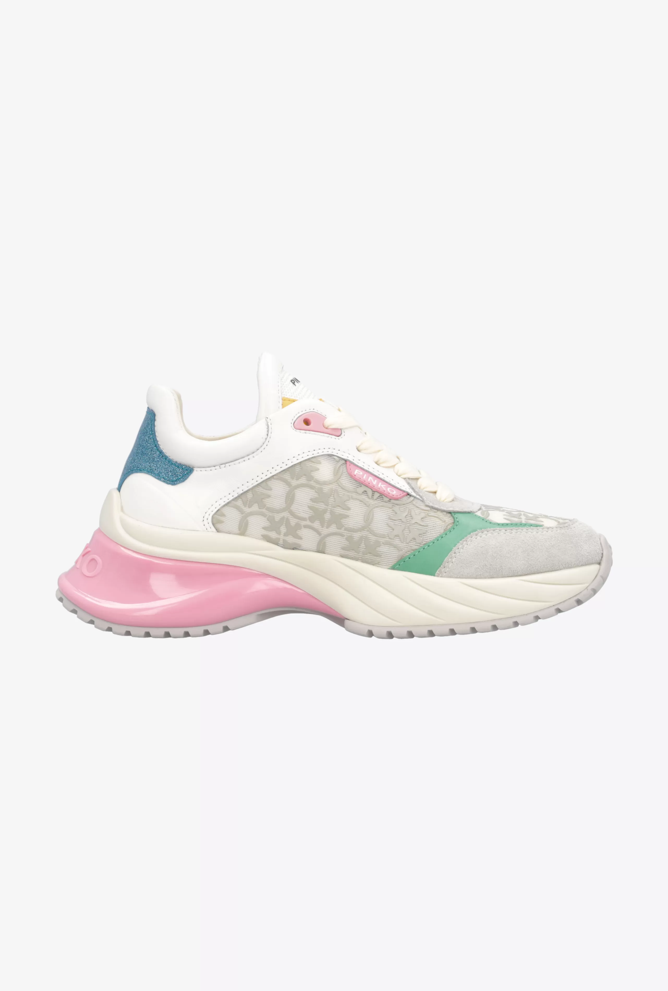 PINKO Sneakersy-Sneakersy Ariel Z Siateczkową Wstawką Love Birds Monogram