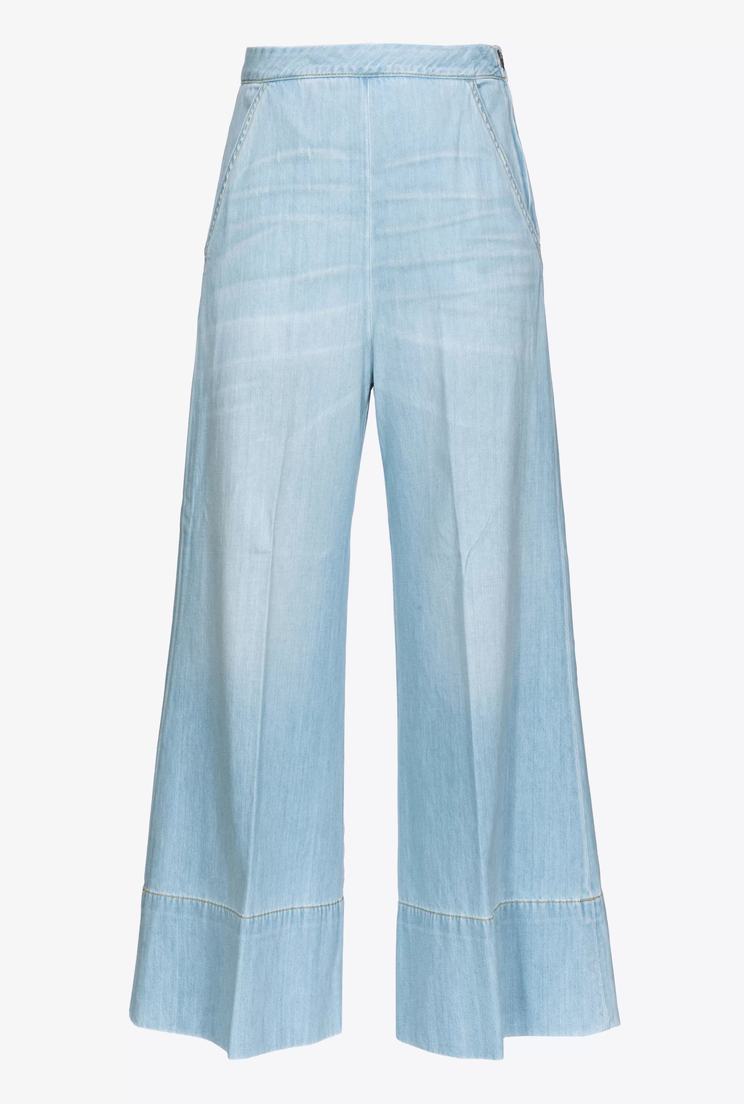 PINKO DŻINSY | Spodnie-Spodnie Wide Leg Z Denimu Baby Blue