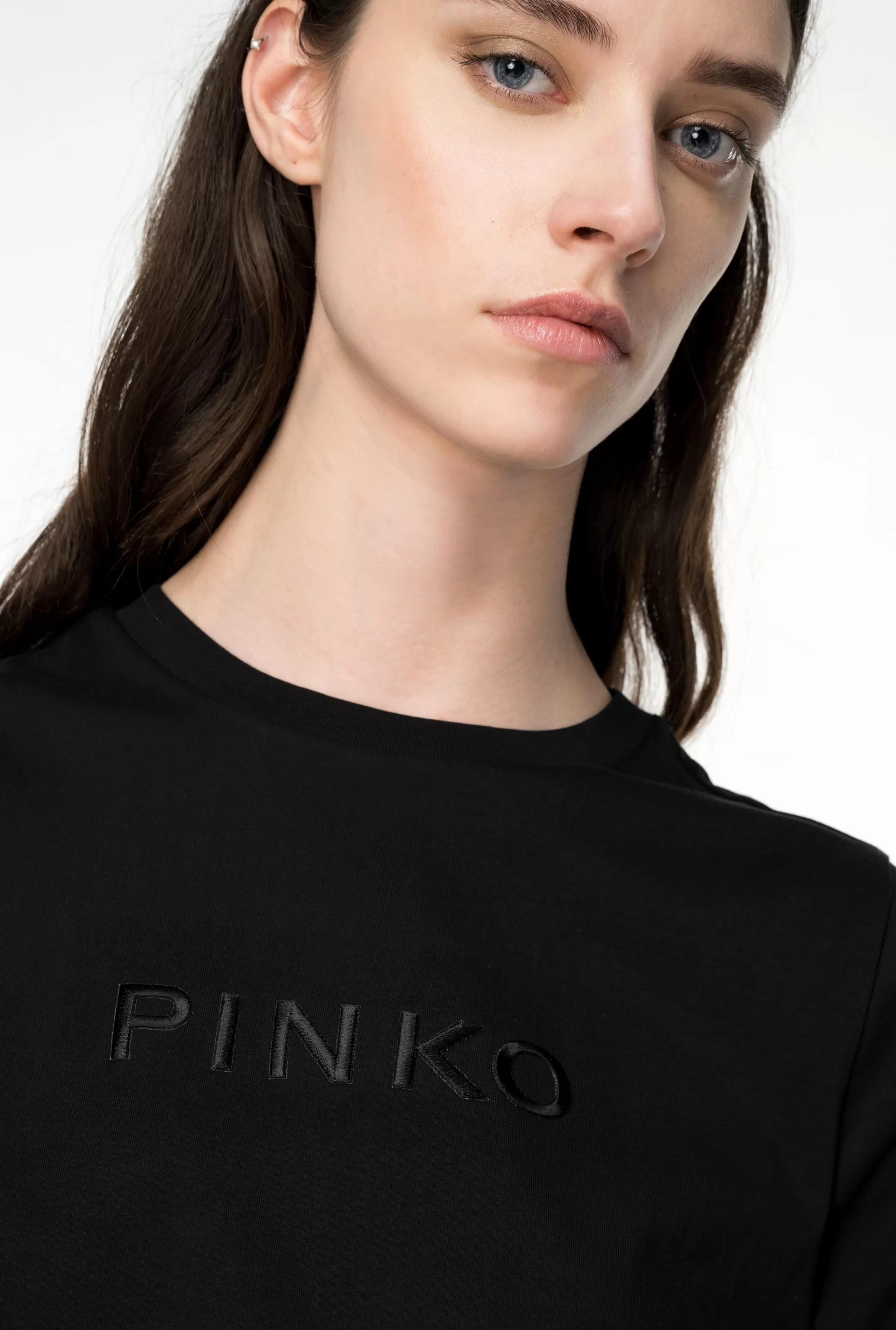 PINKO TOPY-T-shirt Z Haftem Logo