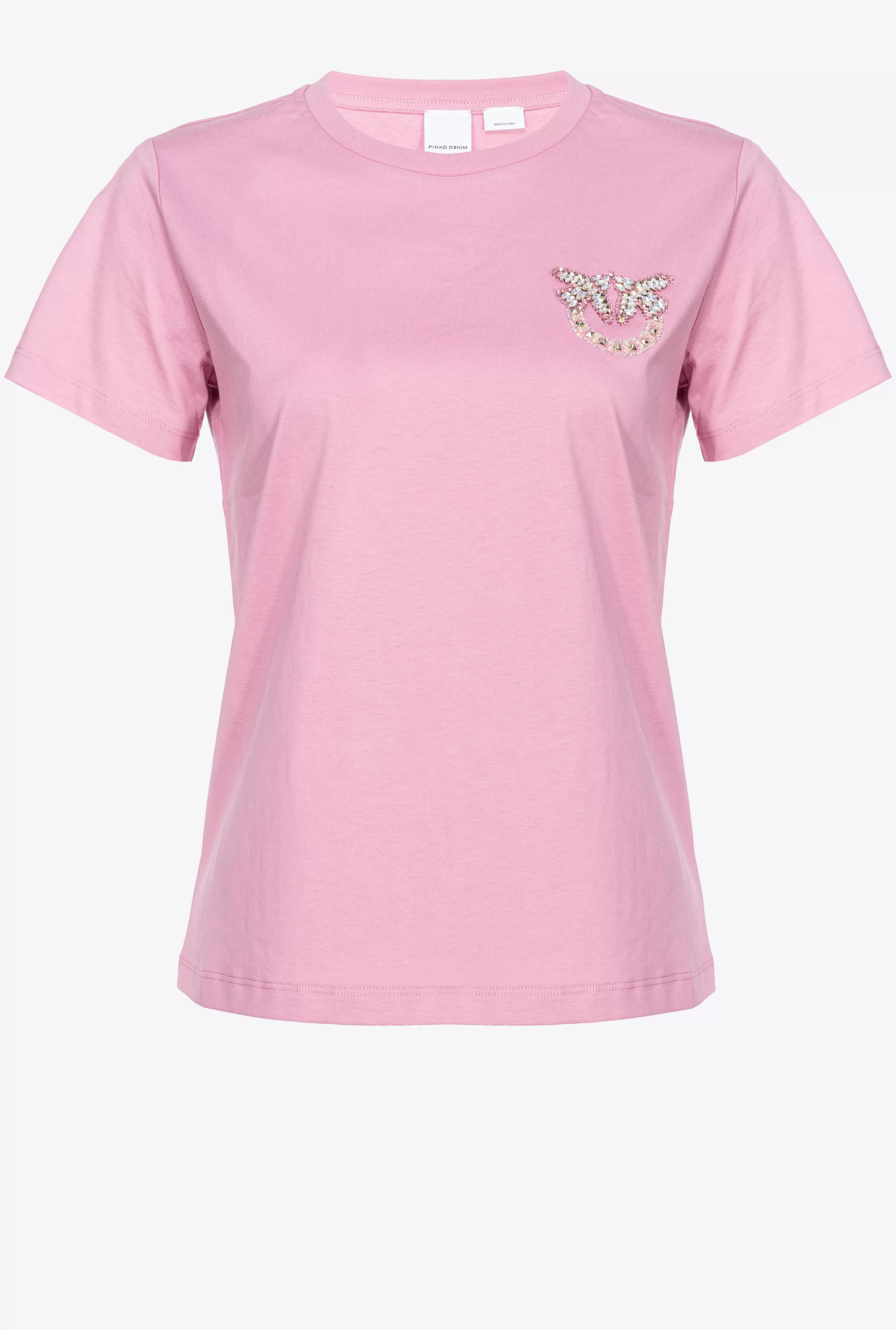 PINKO TOPY-T-shirt Z Małym Haftem Logo Love Birds