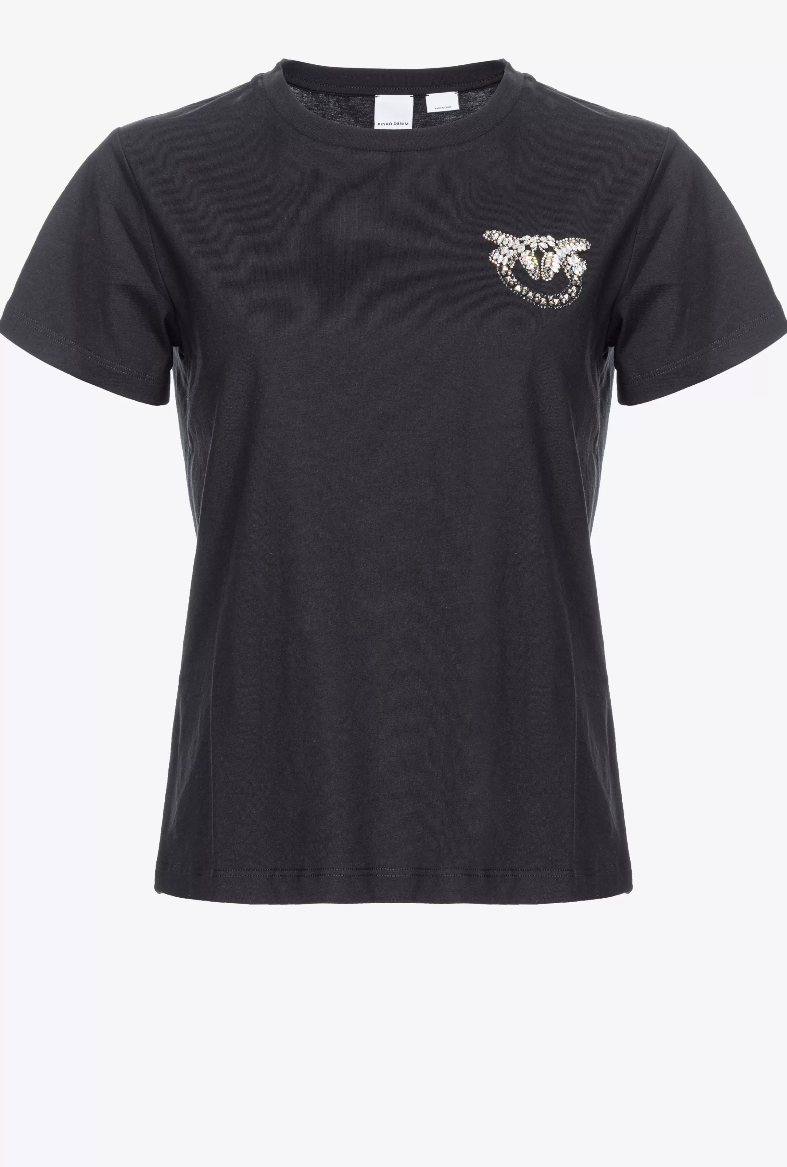 PINKO TOPY-T-shirt Z Małym Haftem Logo Love Birds